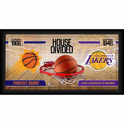 Collage encadré 10" x 20" des Phoenix Suns contre les Los Angeles Lakers