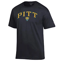 T-shirt Champion Black Pitt Panthers avec logo arqué pour homme