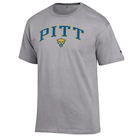 T-shirt Champion gris chiné Pitt Panthers avec logo arqué pour homme