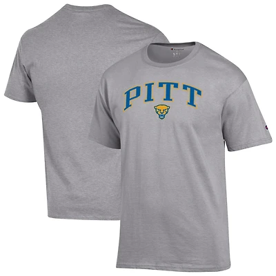T-shirt Champion gris chiné Pitt Panthers avec logo arqué pour homme