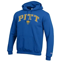 Men's Champion  Royal Pitt Panthers Arched Logo Fleece Pullover Hoodie