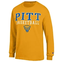 T-shirt à manches longues Champion Gold Pitt Panthers Basketball Stack pour homme