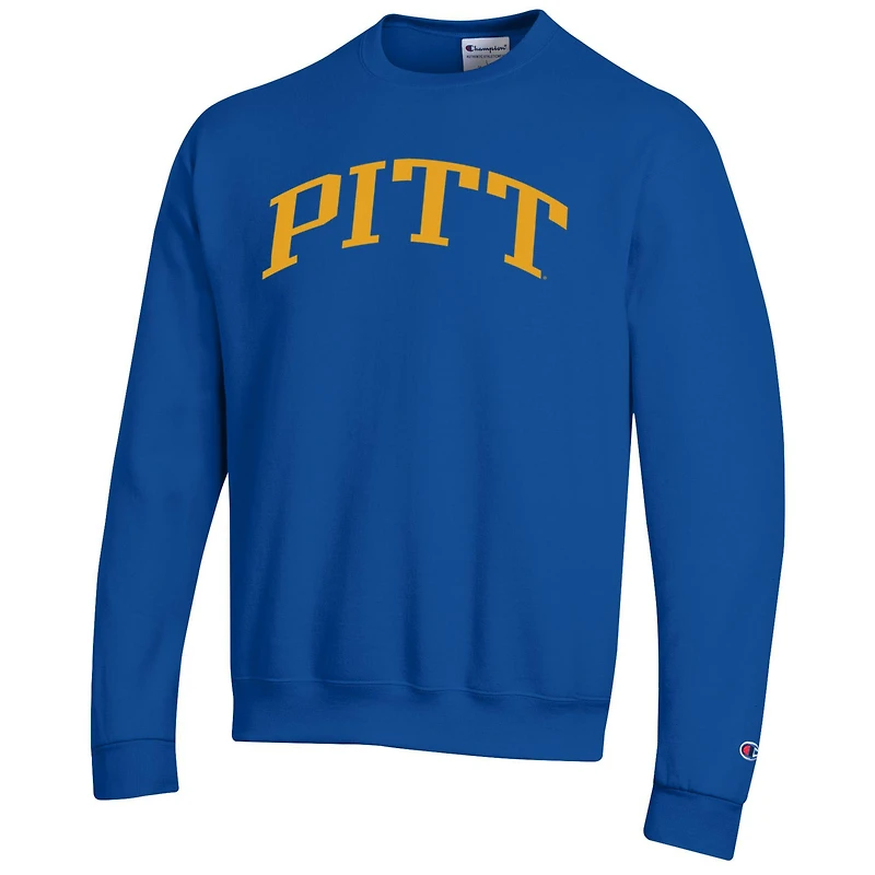 Men's Champion  Royal Pitt Panthers Basic Arch Fleece Pullover Sweatshirt