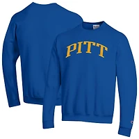 Men's Champion  Royal Pitt Panthers Basic Arch Fleece Pullover Sweatshirt