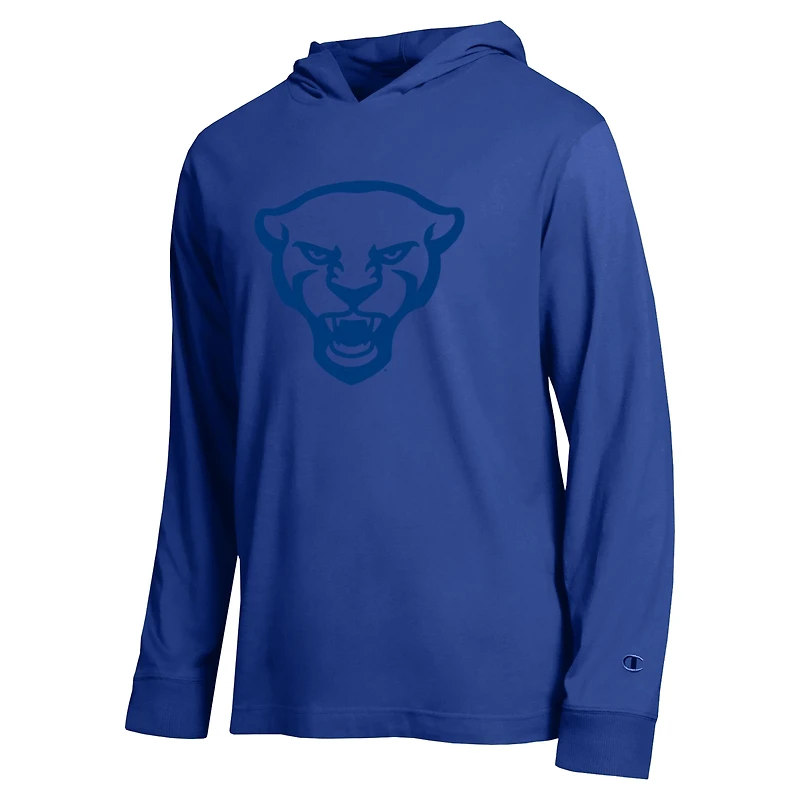 Men's Champion  Royal Pitt Panthers Tonal All-Star Long Sleeve Hooded T-Shirt