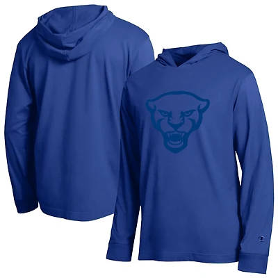 Men's Champion  Royal Pitt Panthers Tonal All-Star Long Sleeve Hooded T-Shirt
