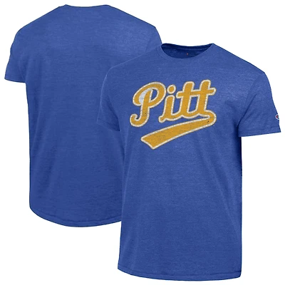 Men's Champion  Royal Pitt Panthers Vintage Triumph Tri-Blend T-Shirt