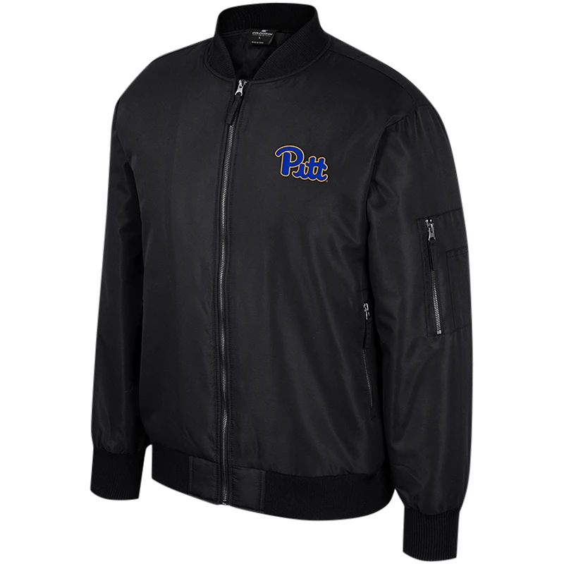 Men's Colosseum  Black Pitt Panthers Full-Zip Bomber Jacket