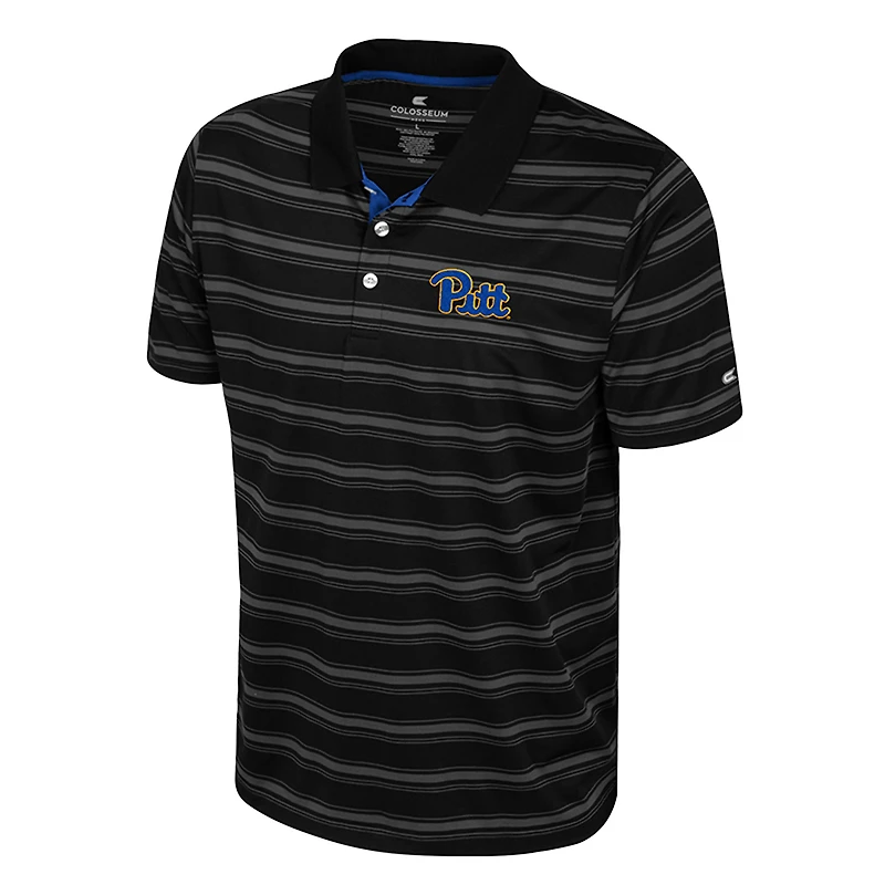 Men's Colosseum  Black Pitt Panthers Milk Steak Polo