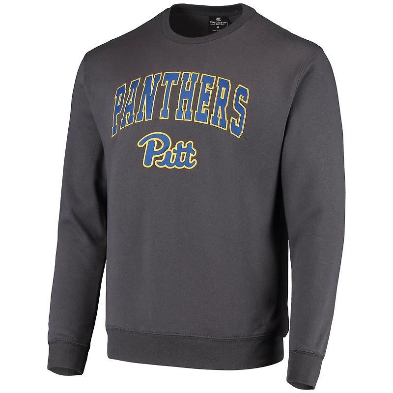 Sweat-shirt Colosseum Charcoal Pitt Panthers Arch & Logo pour hommes