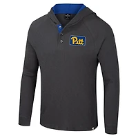 T-shirt à capuche manches longues Colosseum Charcoal Pitt Panthers Dujour Ralgan pour hommes