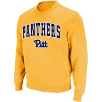 Men's Colosseum Gold Pitt Panthers Arch & Logo Sweatshirt