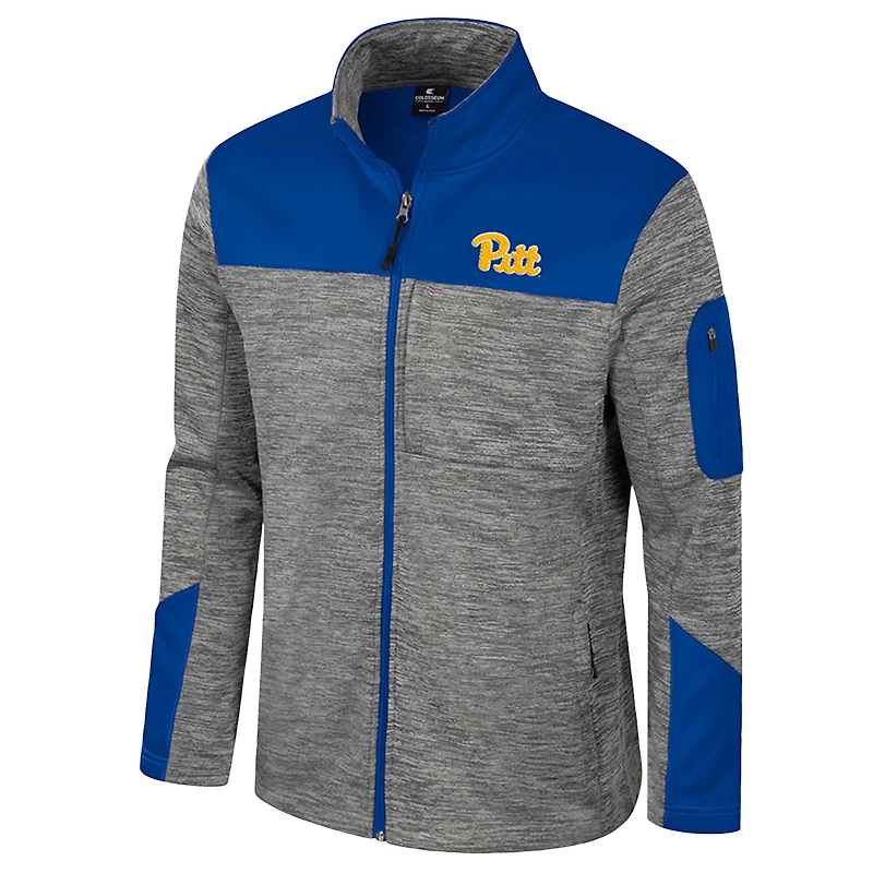 Men's Colosseum Gray/Royal Pitt Panthers Guard Full-Zip Jacket
