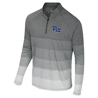 Men's Colosseum  Gray Pitt Panthers AI Striped Mesh Quarter-Zip Raglan Windshirt