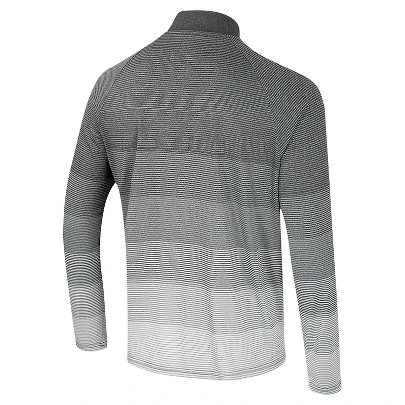 Coupe-vent à glissière quart de zip en maille rayée raglan pour homme Colosseum Gray Pitt Panthers AI