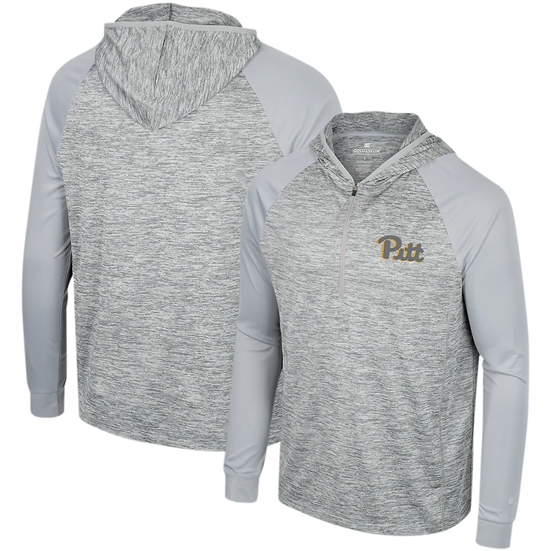 Haut à capuche Cybernetic Raglan quart de zip des Pitt Panthers Colosseum gris pour hommes
