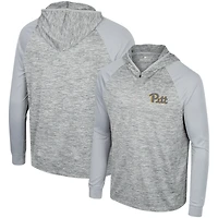 Haut à capuche Cybernetic Raglan quart de zip des Pitt Panthers Colosseum gris pour hommes