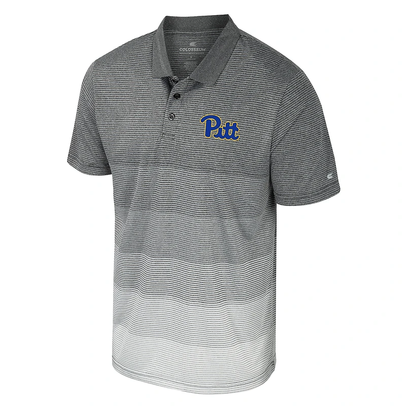 Men's Colosseum Gray Pitt Panthers Striped Mesh Polo