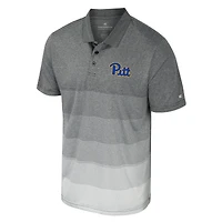 Men's Colosseum Gray Pitt Panthers Striped Mesh Polo