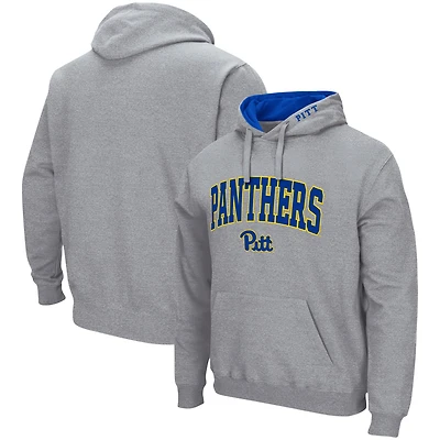 Men's Colosseum Heather Gray Pitt Panthers Arch & Logo 3.0 Pullover Hoodie