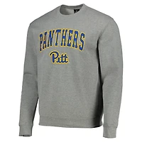 Men's Colosseum Heathered Gray Pitt Panthers Arch & Logo Sweatshirt