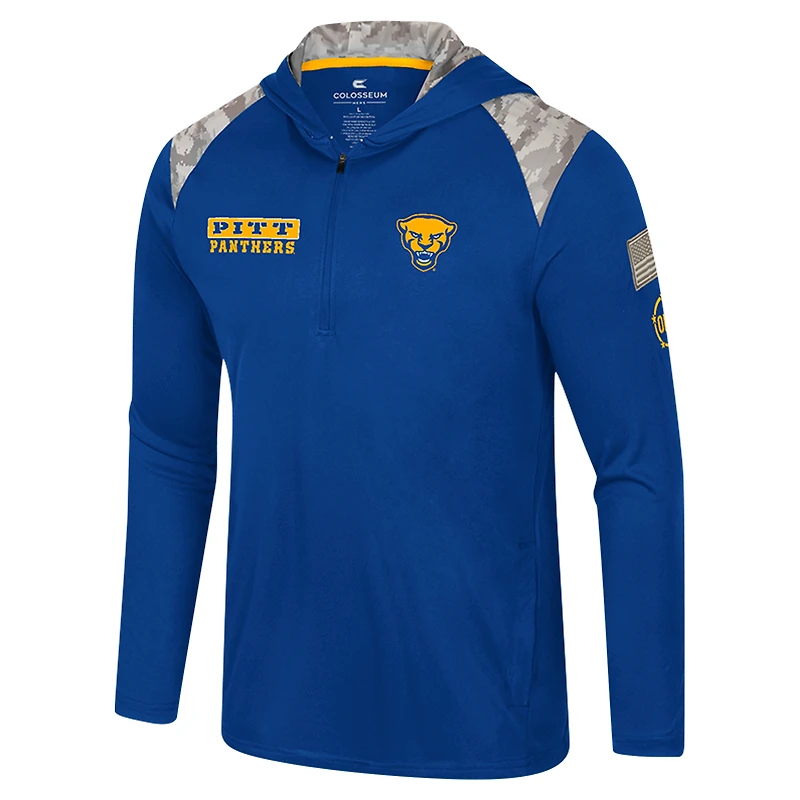 Veste à capuche fermeture éclair quart de tour pour homme Colosseum Royal Pitt Panthers OHT Military Appreciation