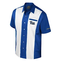 Men's Colosseum Royal Pitt Panthers Strike Bowling Button-Up Shirt