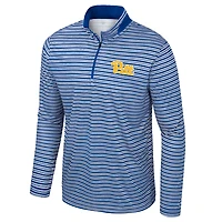 Men's Colosseum Royal Pitt Panthers Striped Quarter-Zip Top