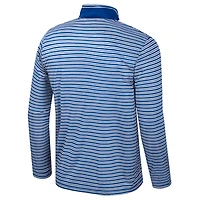 Men's Colosseum Royal Pitt Panthers Striped Quarter-Zip Top