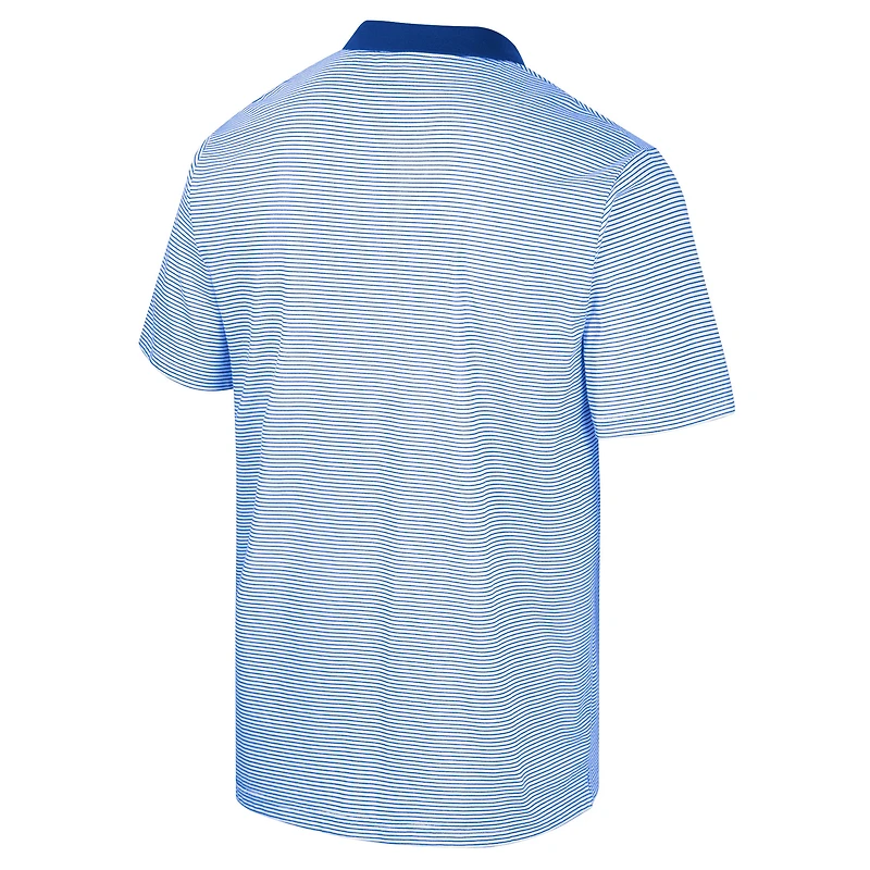 Men's Colosseum White/Royal Pitt Panthers Print Stripe Polo