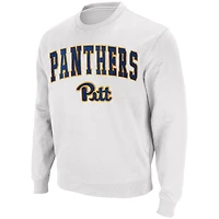 Men's Colosseum White Pitt Panthers Arch & Logo Sweatshirt