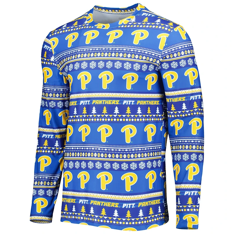 Ensemble de nuit Concepts Sport Royal Pitt Panthers Swivel pour homme, haut à manches longues et pantalon