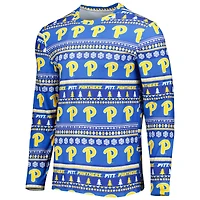 Men's Concepts Sport Royal Pitt Panthers Swivel Long Sleeve Top & Pants Sleep Set