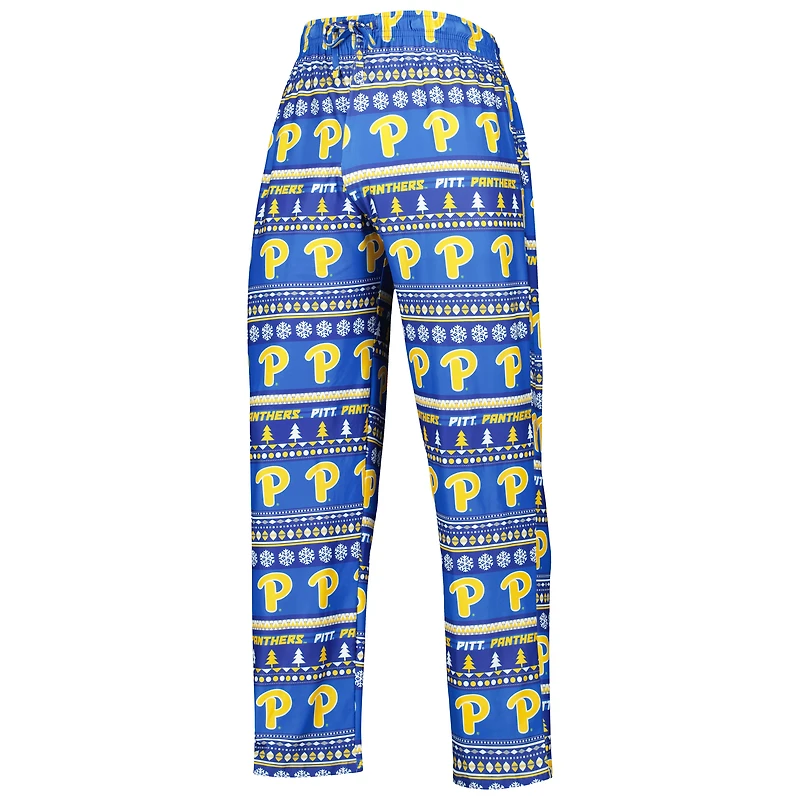 Men's Concepts Sport Royal Pitt Panthers Swivel Long Sleeve Top & Pants Sleep Set