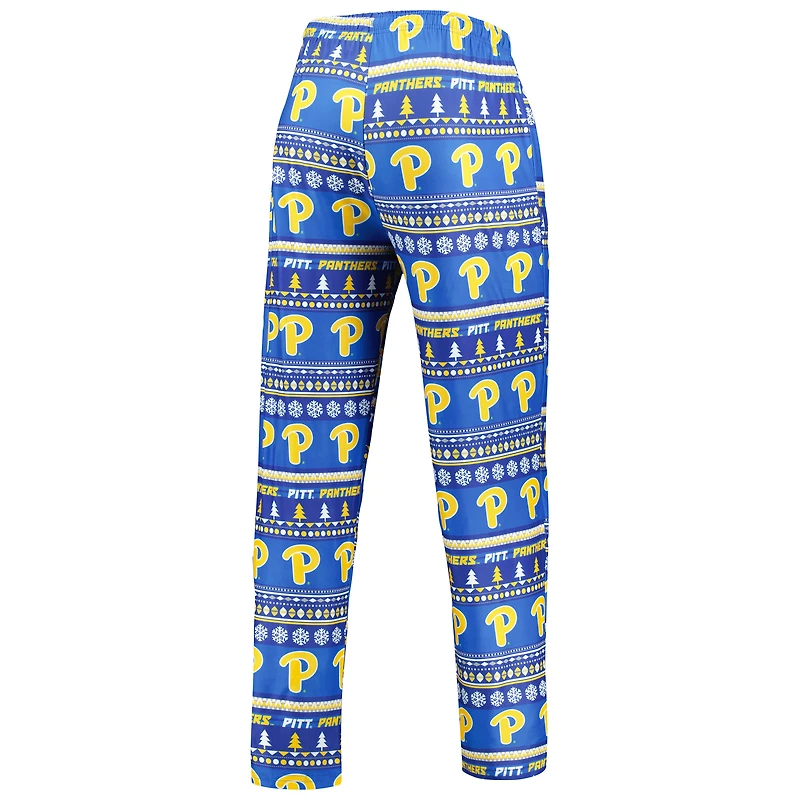 Ensemble de nuit Concepts Sport Royal Pitt Panthers pour homme : haut à manches longues et pantalon pivotants
