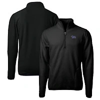 Veste polaire à quart de zip pour homme Cutter & Buck Black Pitt Panthers, grande taille, Cascade Eco Sherpa