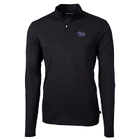 Men's Cutter & Buck Black Pitt Panthers Big Tall Virtue Eco Pique Recycled Quarter-Zip Pullover Top