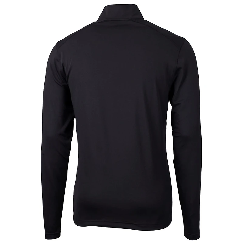 Men's Cutter & Buck Black Pitt Panthers Big Tall Virtue Eco Pique Recycled Quarter-Zip Pullover Top