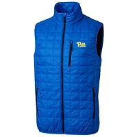 Gilet Rainier universitaire à fermeture éclair intégrale pour homme Cutter & Buck Royal Pitt Panthers Big Tall