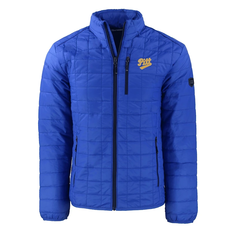 Men's Cutter & Buck Royal Pitt Panthers Rainier Primaloft Eco Full-Zip Hybrid Jacket