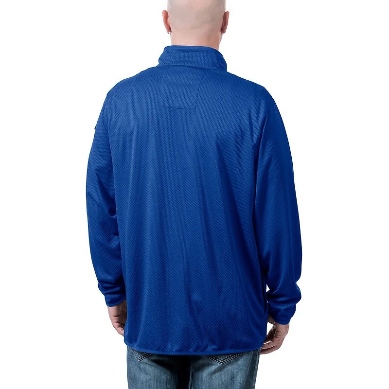 Men's Franchise Club Royal Pitt Panthers Flex Thermatec Team Quarter-Zip Jacket