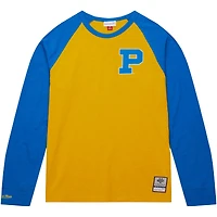 T-shirt à manches longues raglan légendaire flammé Mitchell & Ness Gold Pitt Panthers pour hommes