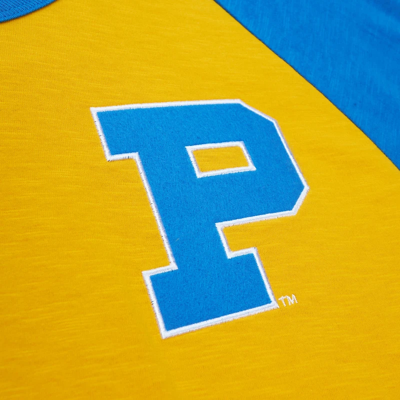 T-shirt à manches longues raglan légendaire flammé Mitchell & Ness Gold Pitt Panthers pour hommes
