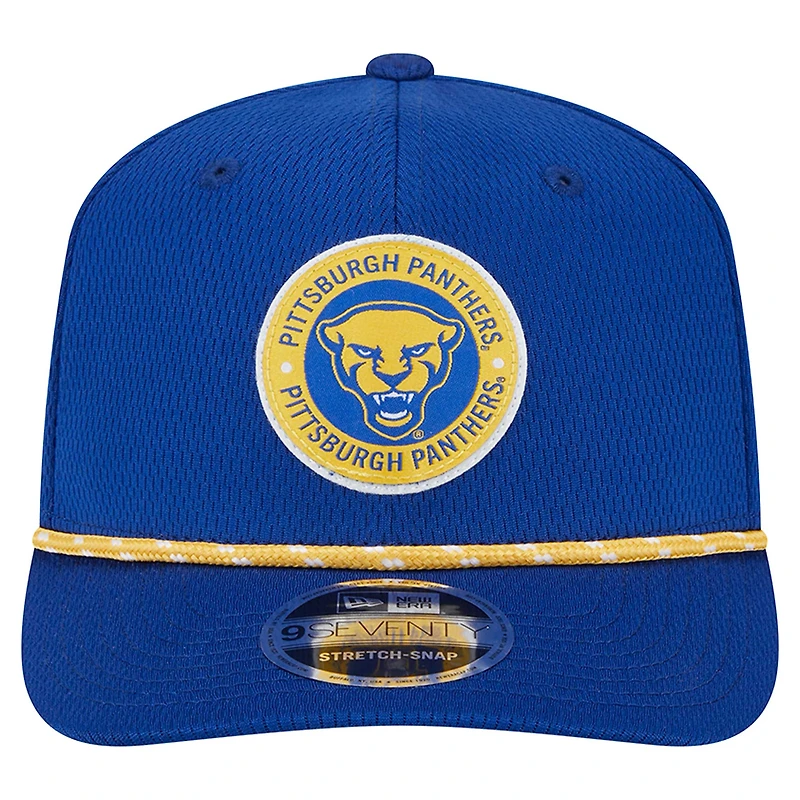 Casquette extensible à boutons-pression COOLERA 9SEVENTY pour homme des Pitt Panthers de New Era bleu
