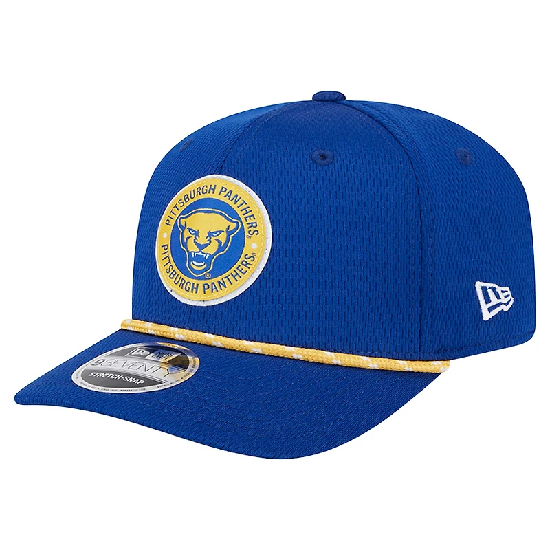 Casquette extensible à boutons-pression COOLERA 9SEVENTY pour homme des Pitt Panthers de New Era bleu