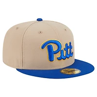 Casquette ajustée bicolore 59FIFTY kaki des Pitt Panthers de New Era pour homme