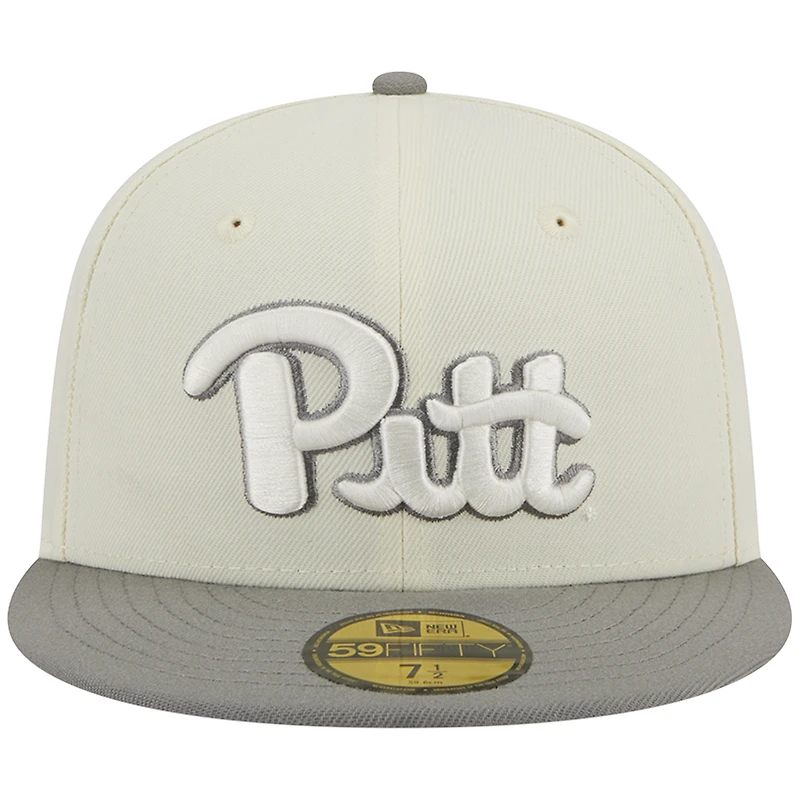Casquette ajustée 59FIFTY Stone/Grey Pitt Panthers Chrome & Concrete New Era pour homme