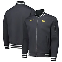 Veste aviateur entièrement zippée Nike anthracite Pitt Panthers pour homme