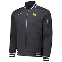 Veste aviateur entièrement zippée Nike anthracite Pitt Panthers pour homme