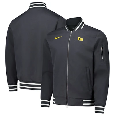 Veste aviateur entièrement zippée Nike anthracite Pitt Panthers pour homme
